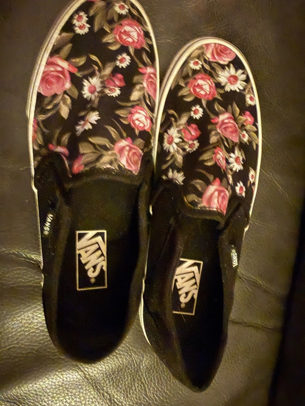 Vans Asher Slip-On Floral Canvas Sneakers - size 9.5 - Picture 3 of 4